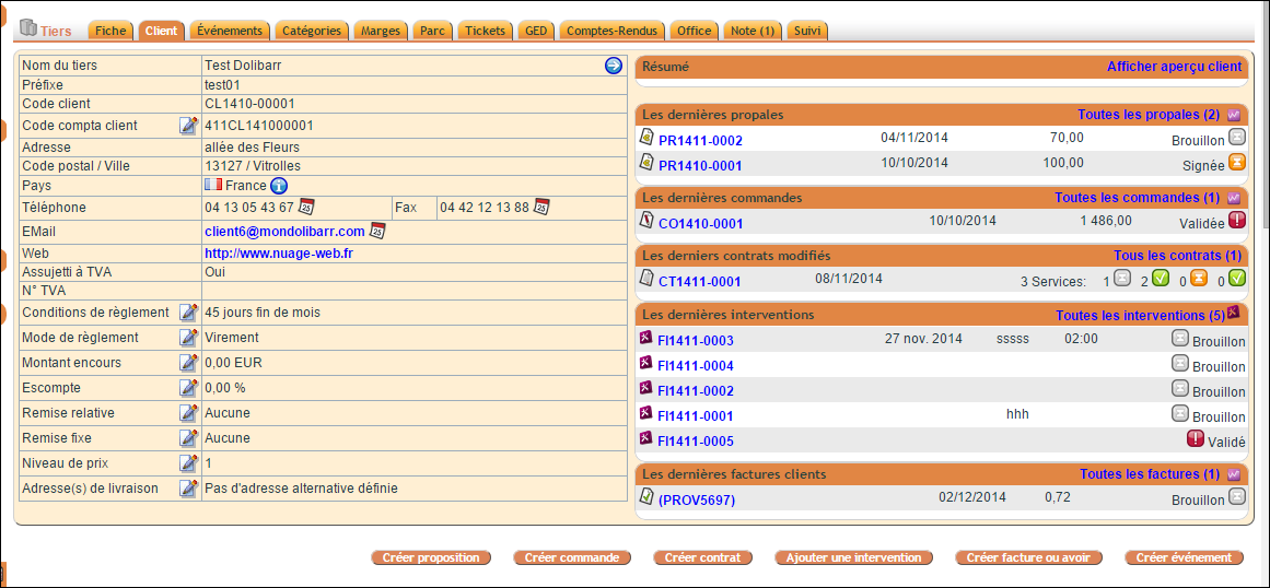 Gestion des interventions ERP Dolibarr