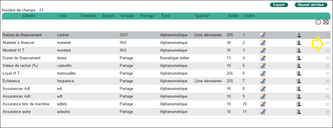 un logiciel de gestion avec des champs personnalisés