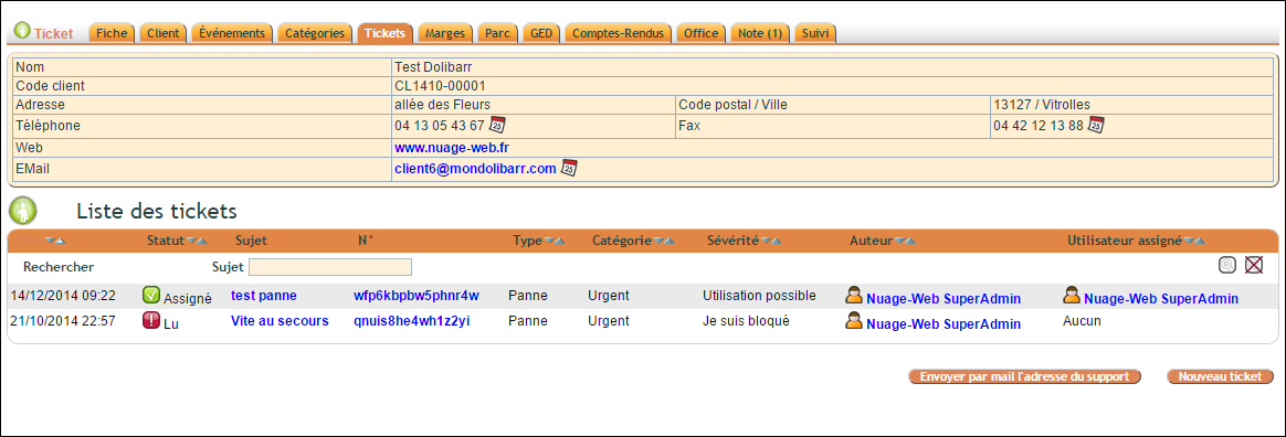 demandes d'assistance ERP Dolibarr DoliPlus