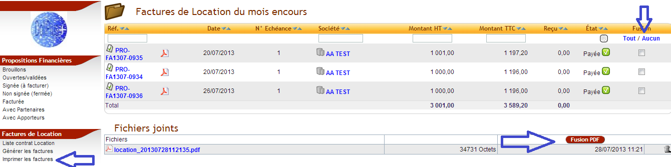 Propositions Financières Dolibarr