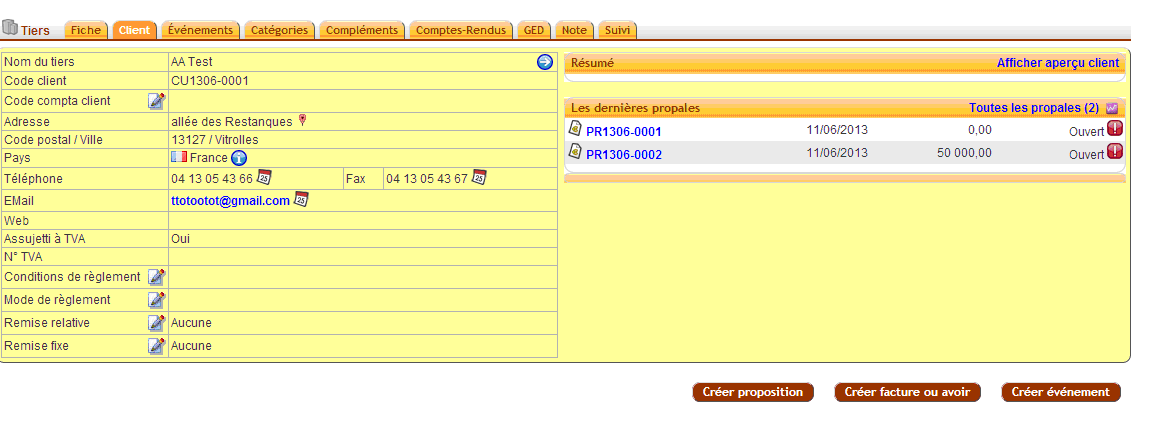 Propositions Financières Dolibarr