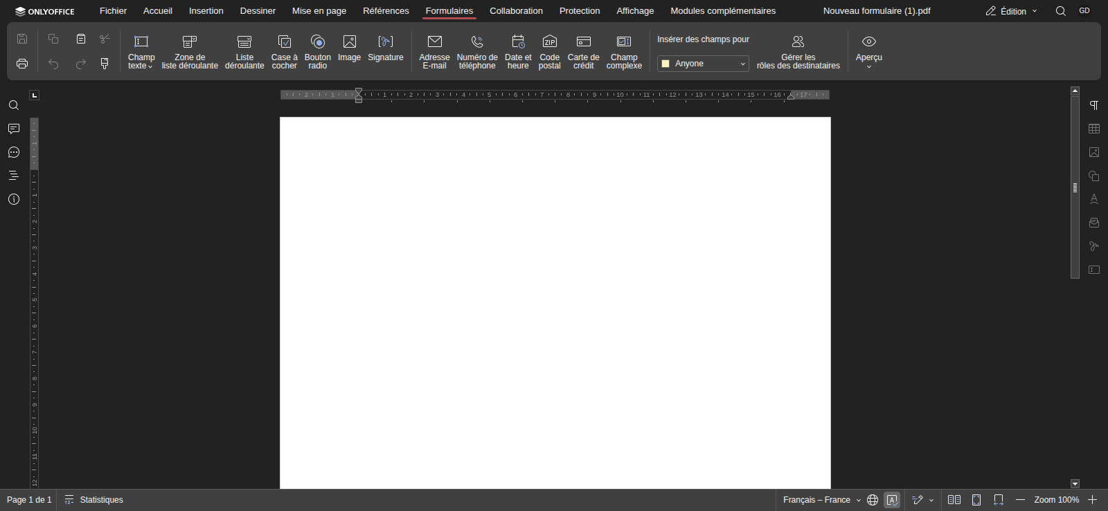 créer un formulaire à remplir dans DoliPlus avec OnlyOffice