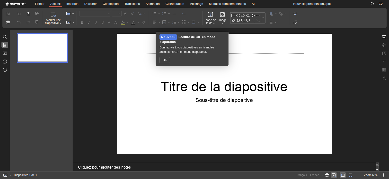 créer une présentation en ligne dans DoliPlus avec OnlyOffice